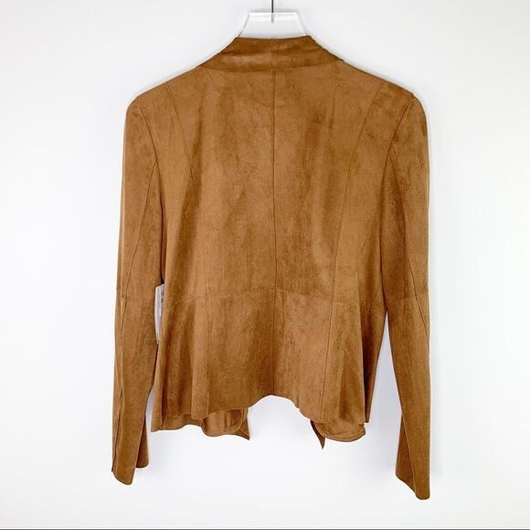 Bagatelle Tan Faux Suede Draped Jacket M - Picture 14 of 15